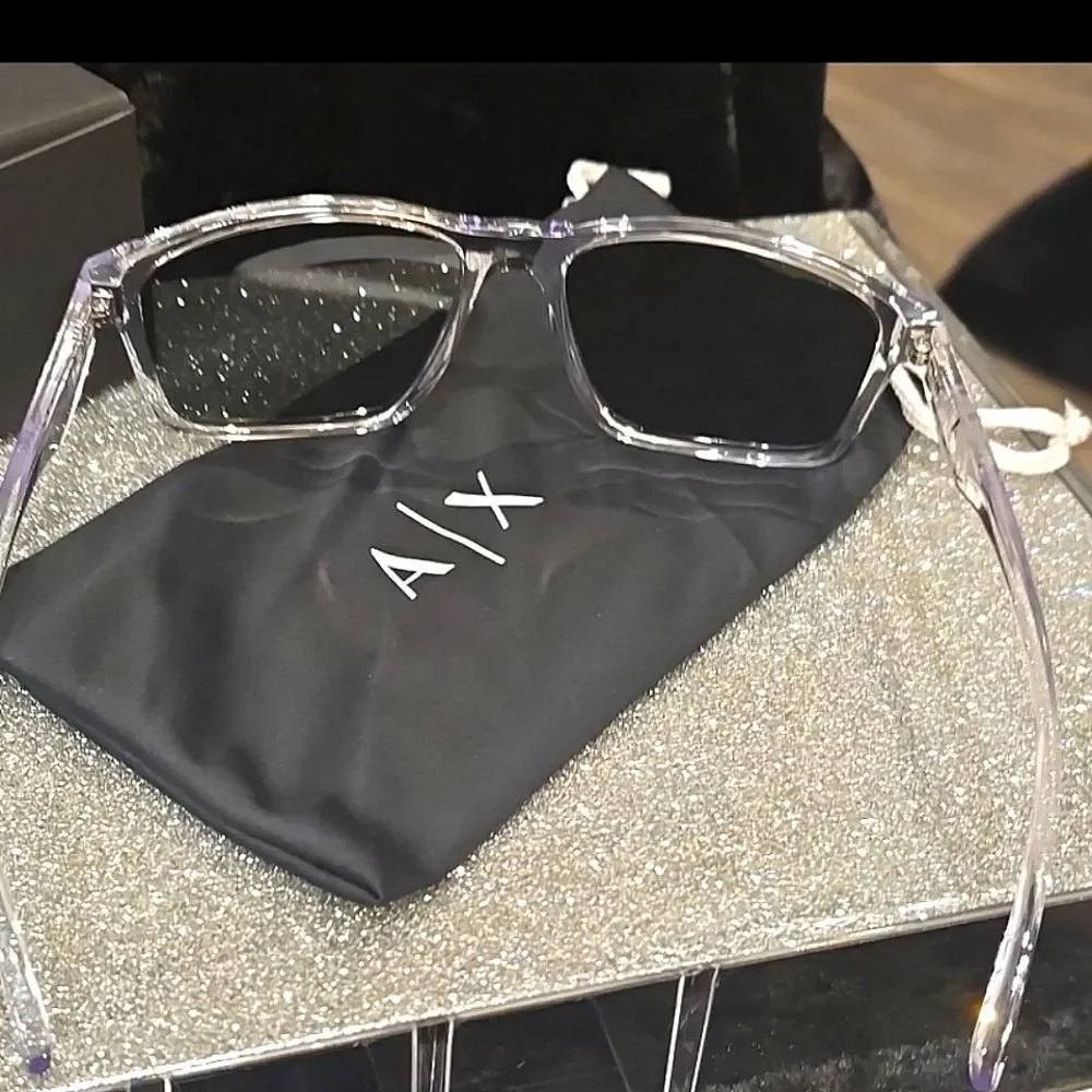Armani Exchange AX4122S-83336G 59 Sunglasses- Shiny Crystal/Grey Mirrored Silver